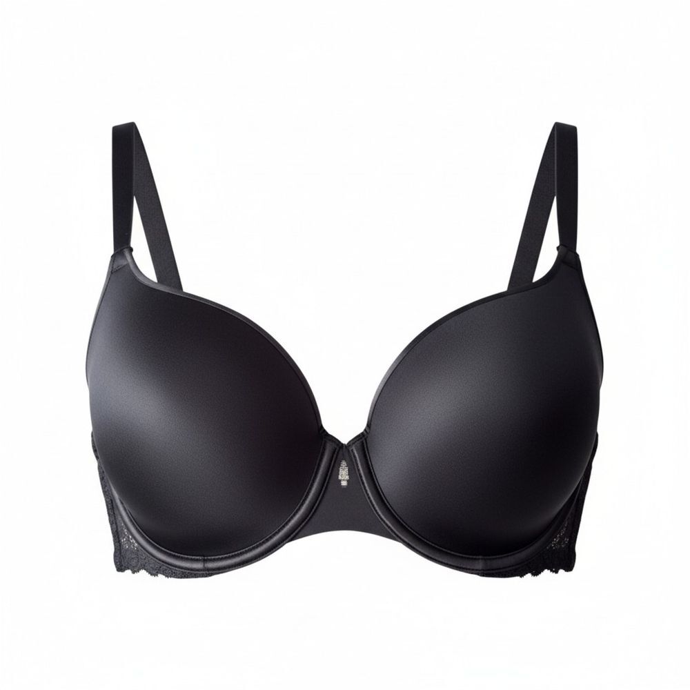 Sofia Vergara 36B Black Underwire Bra Smooth Cups Lace Band Adjustable